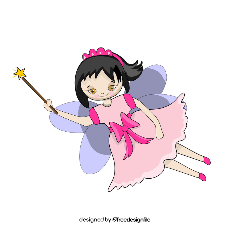 Fairy in pink dress clipart