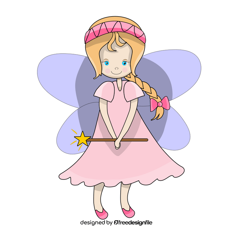 Fairy with braid hair clipart