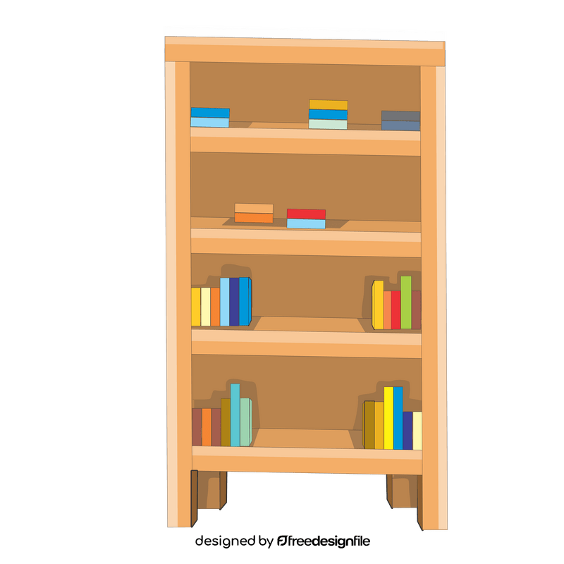 Bookcase cartoon clipart free download