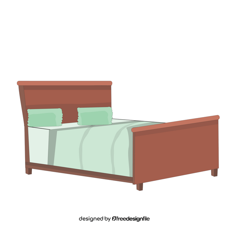 Double bed illustration clipart