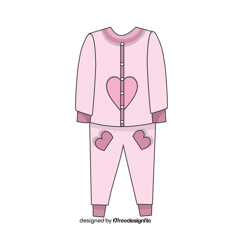 Girls pink pyjamas clipart