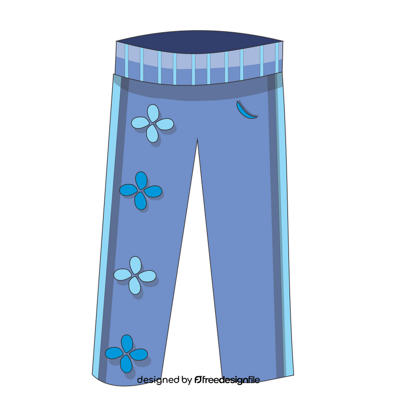 Girls blue pants cartoon clipart