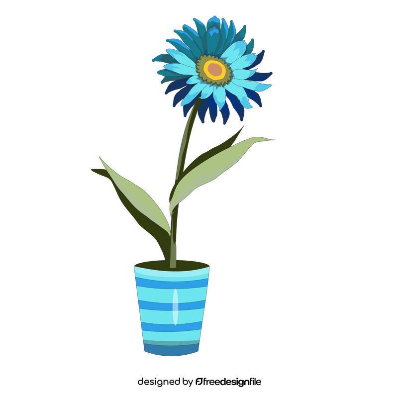 Potted gerbera daisy flower clipart