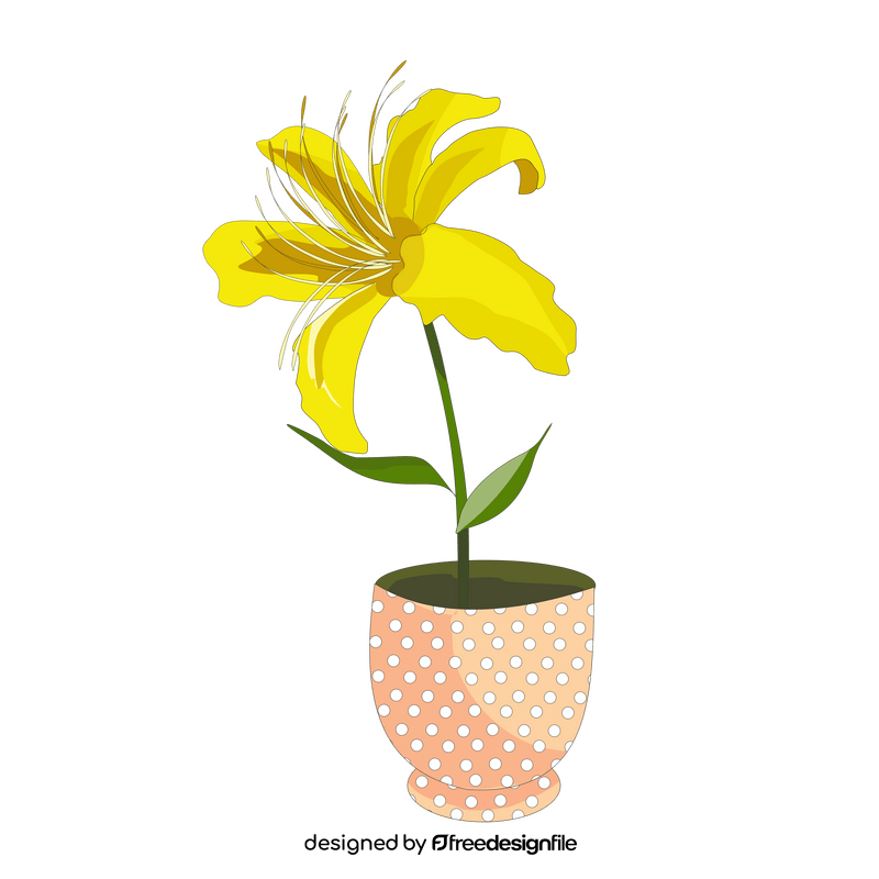 Lily illustration in a pot clipart