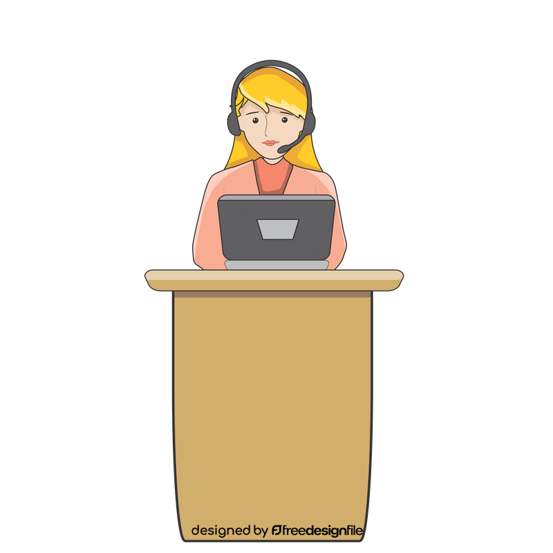 Operator girl cartoon clipart