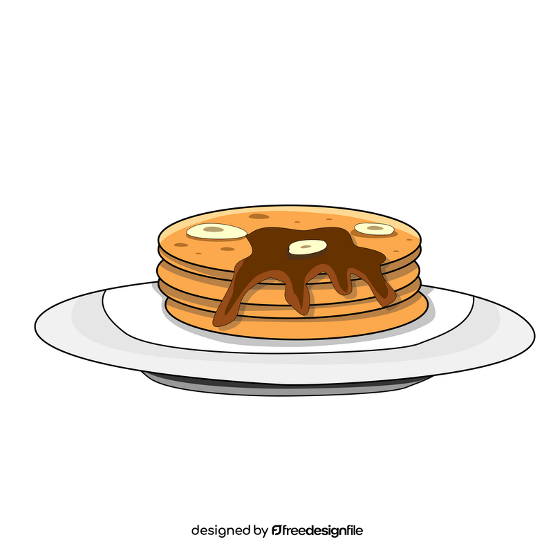 Pancakes with chocolate breakfast clipart