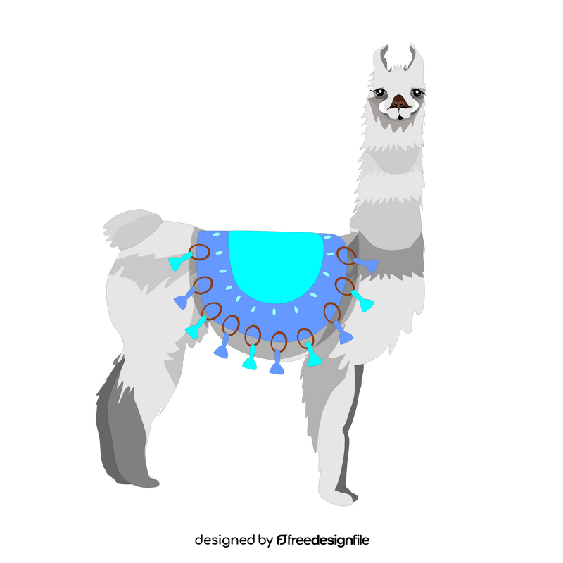 Gray llama illustration clipart