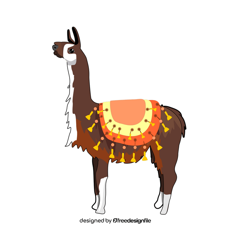 Brown llama clipart