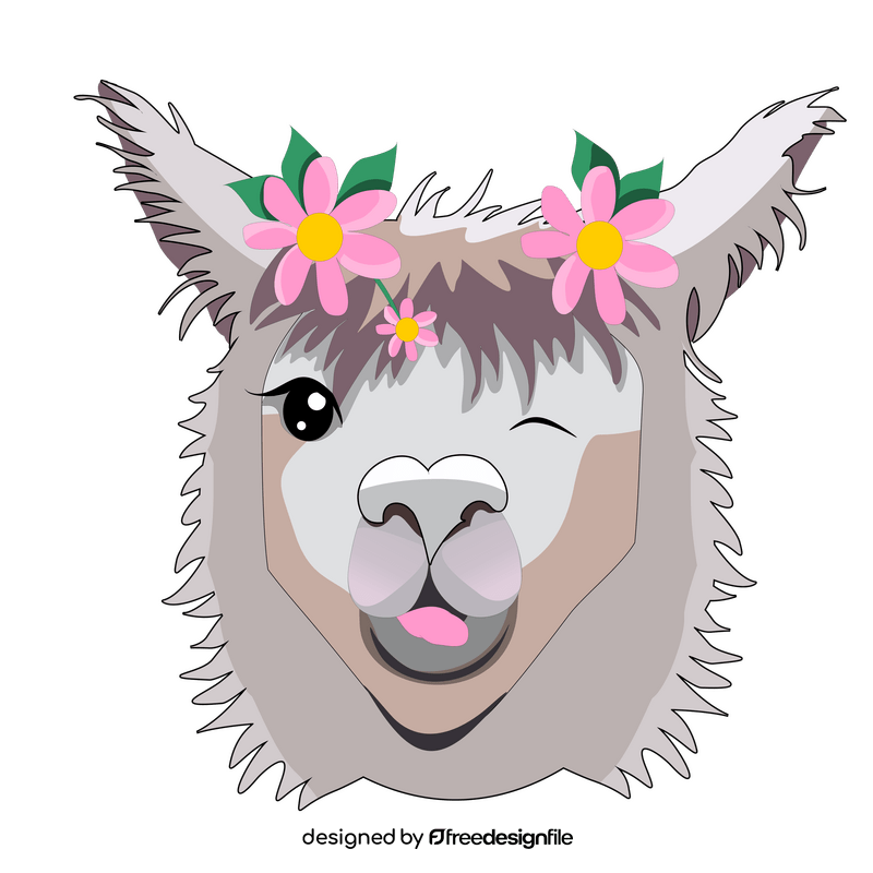 Llama head clipart