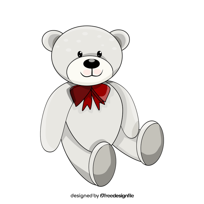 Cute teddy bear sitting clipart