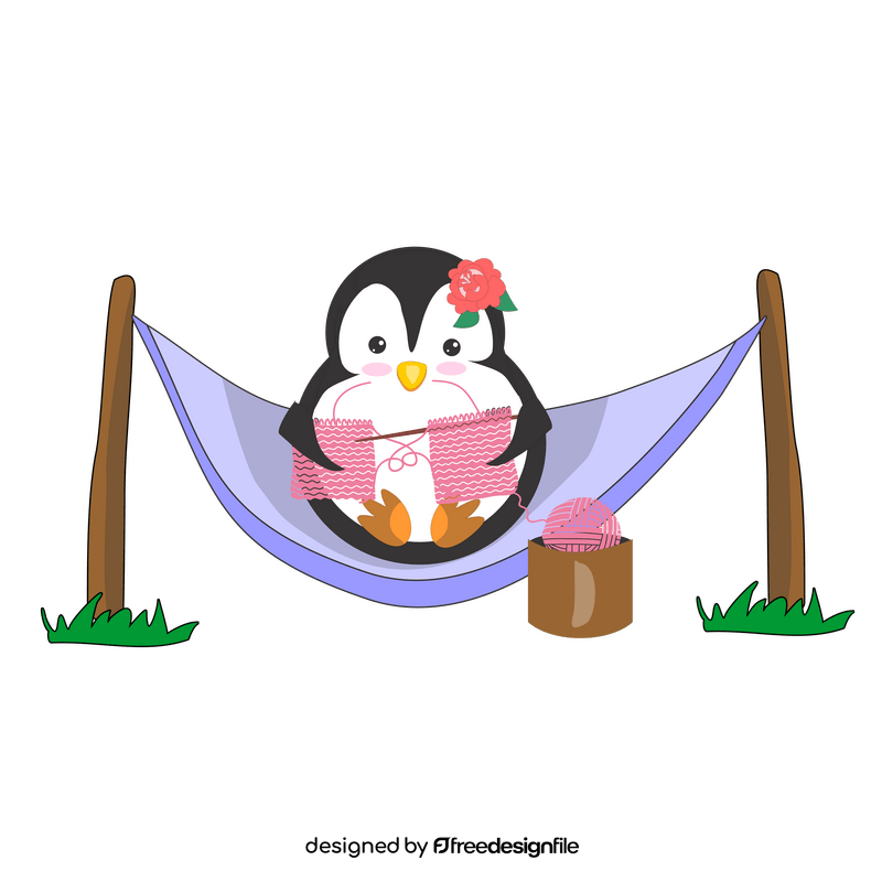 Free penguin knitting clipart