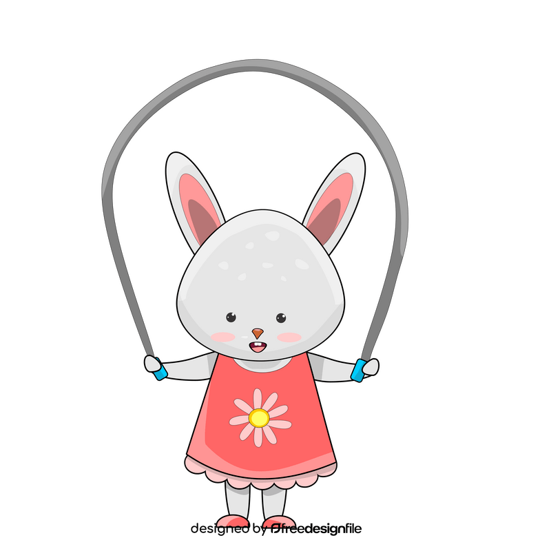 Rabbit jumping rope clipart