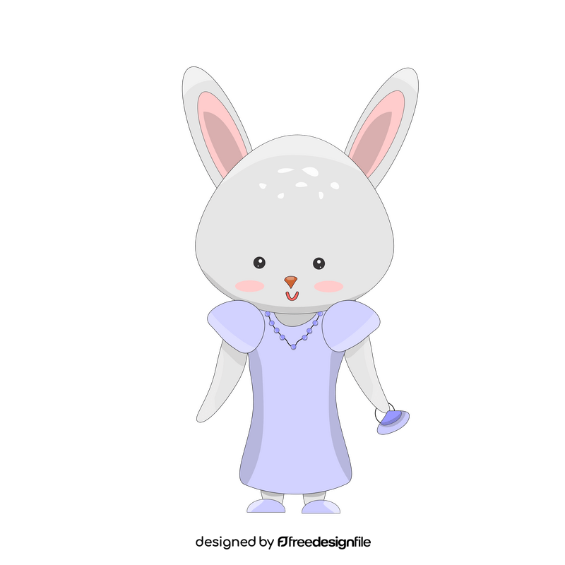 Cute rabbit in a dress clipart