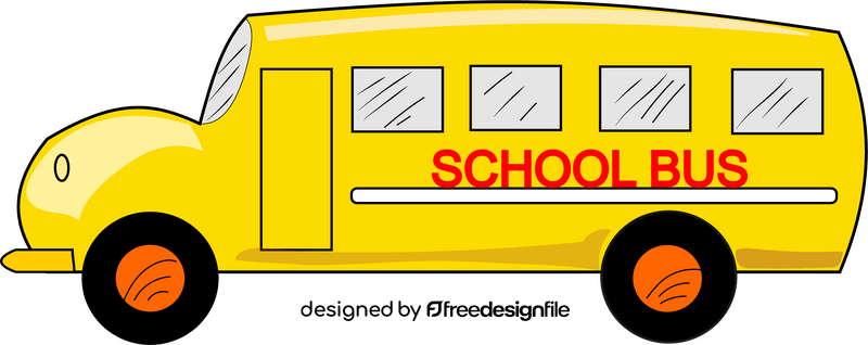 Yellow school bus drawing clipart