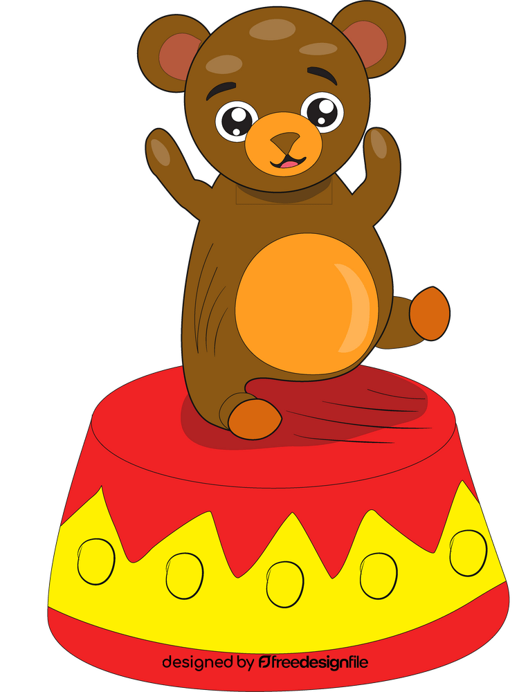 Cartoon bear on stage clipart