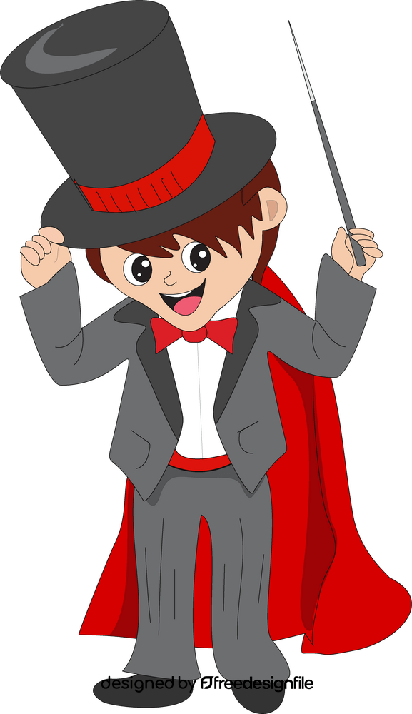 Cartoon magician in circus clipart