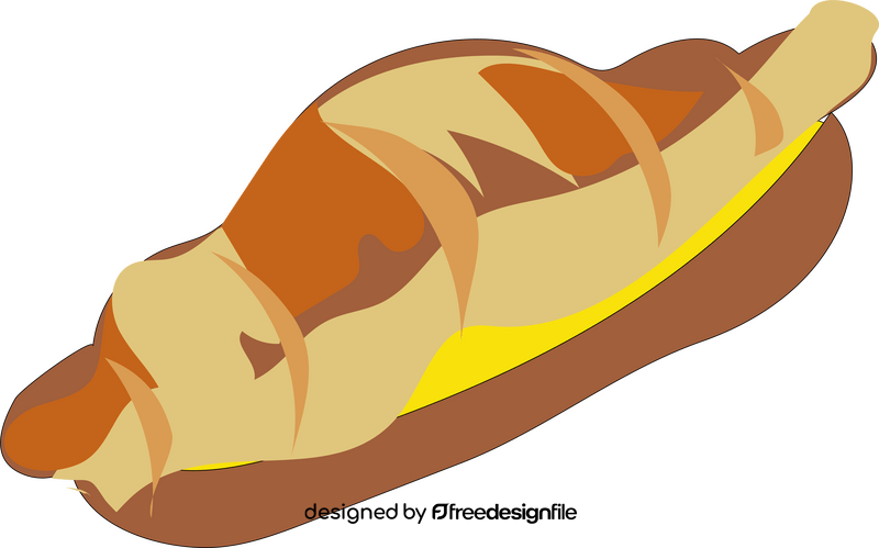 Cheese croissant sandwich clipart