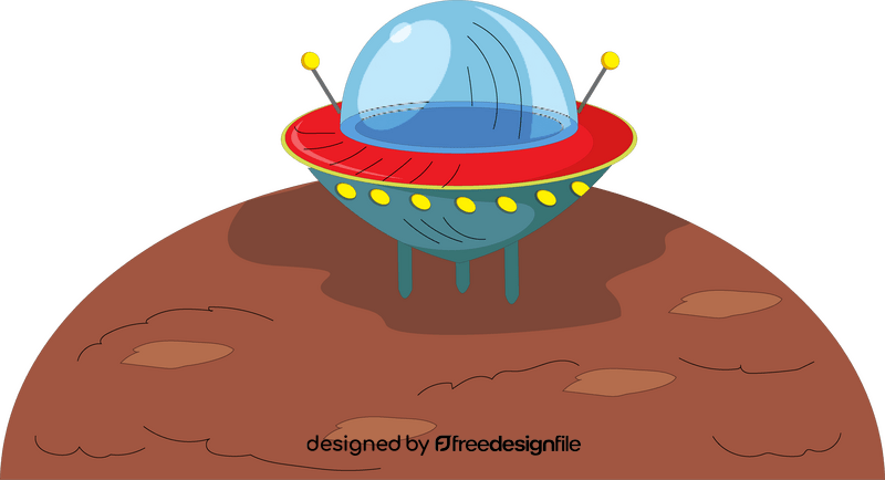 Spaceship landed illustration clipart