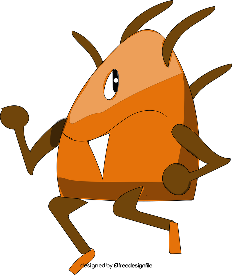 Cartoon monster running clipart