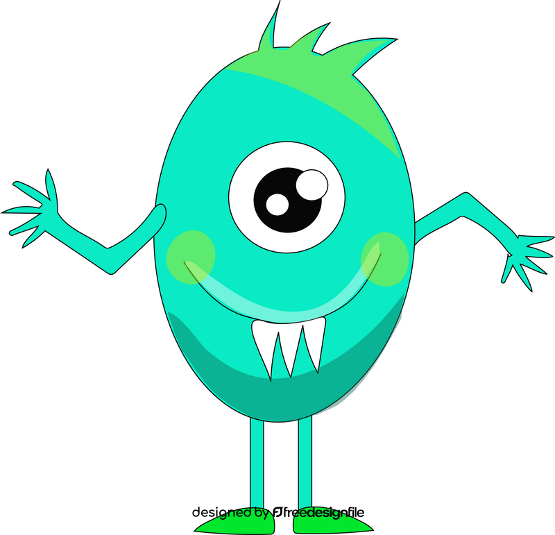 One eyed monster with three teeth clipart free download