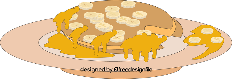 Banana pancakes illustration clipart