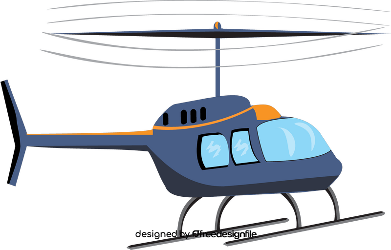 Blue helicopter cartoon clipart