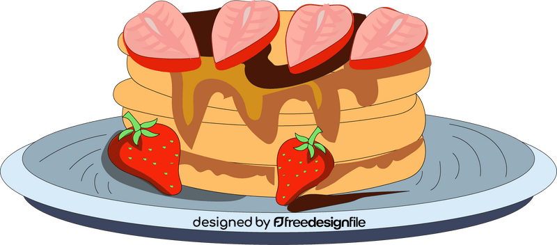 Strawberry pancakes clipart