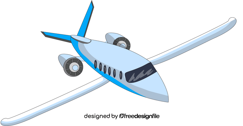 Light blue plane illustration clipart