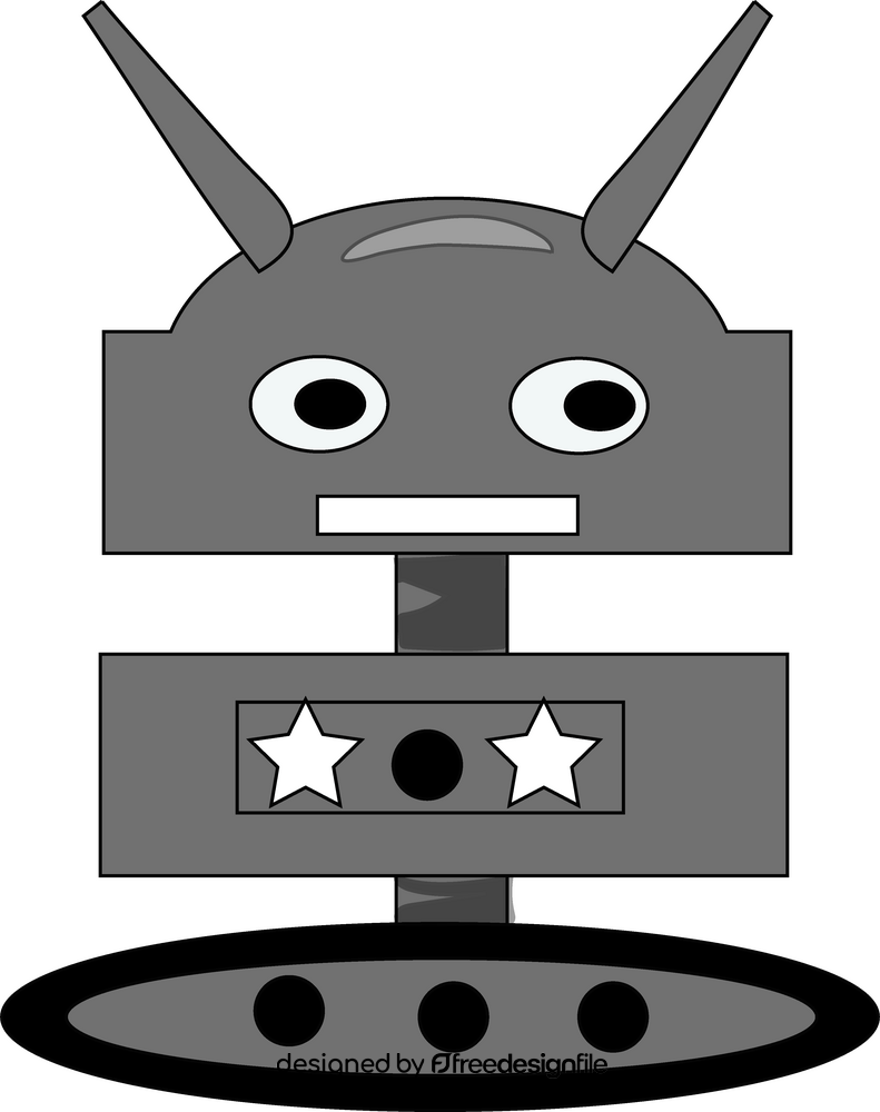 Gray robot drawing clipart