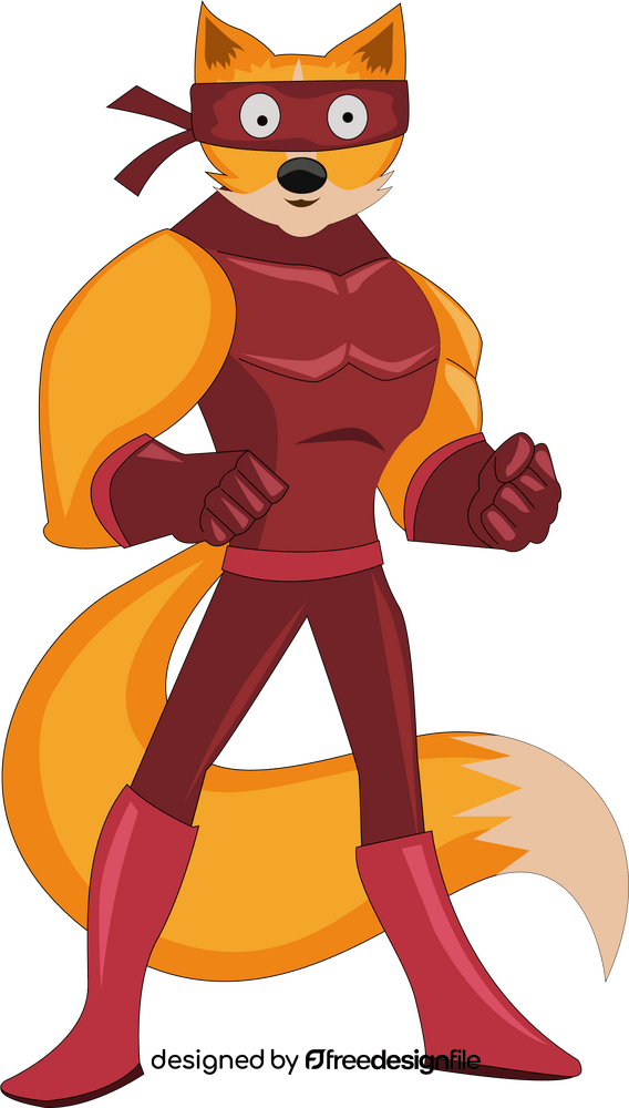 Superhero fox drawing clipart