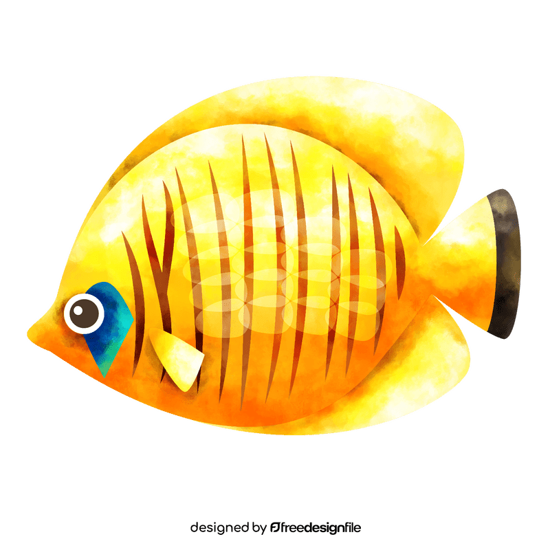 Masked butterfly fish clipart