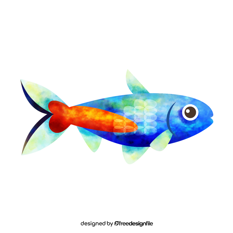 Neon tetra fish clipart