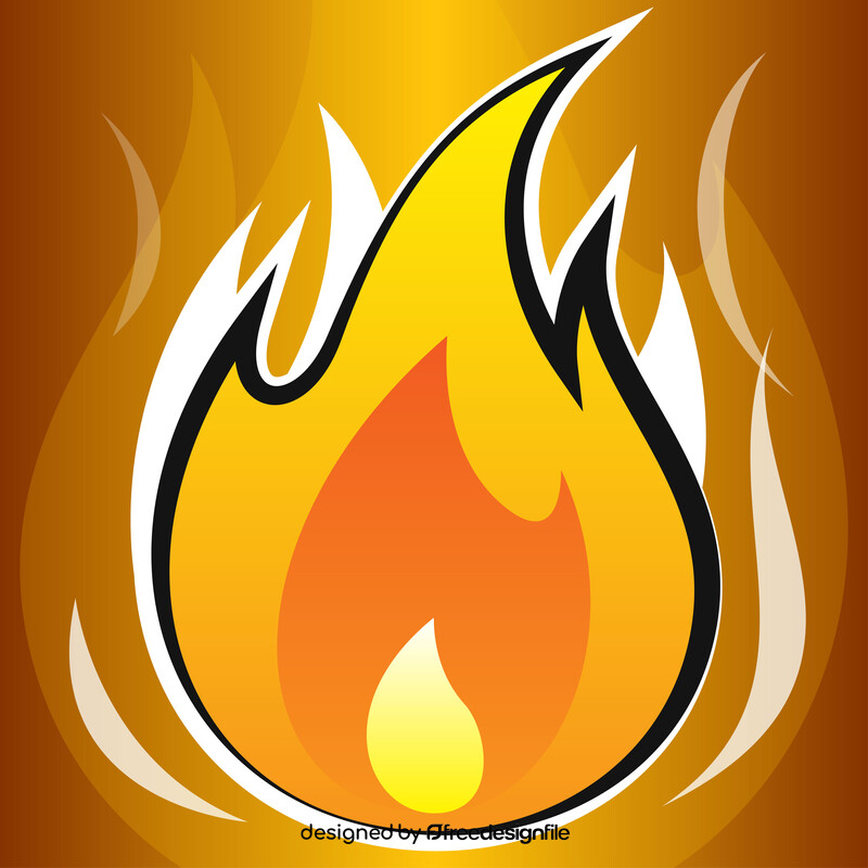 Fire emoji, emoticon vector