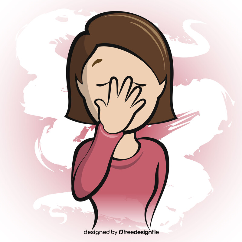 Facepalm woman emoji, emoticon vector