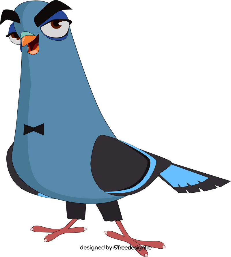 Cute spy pigeon cartoon clipart