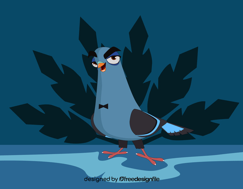 Cute spy pigeon cartoon vector