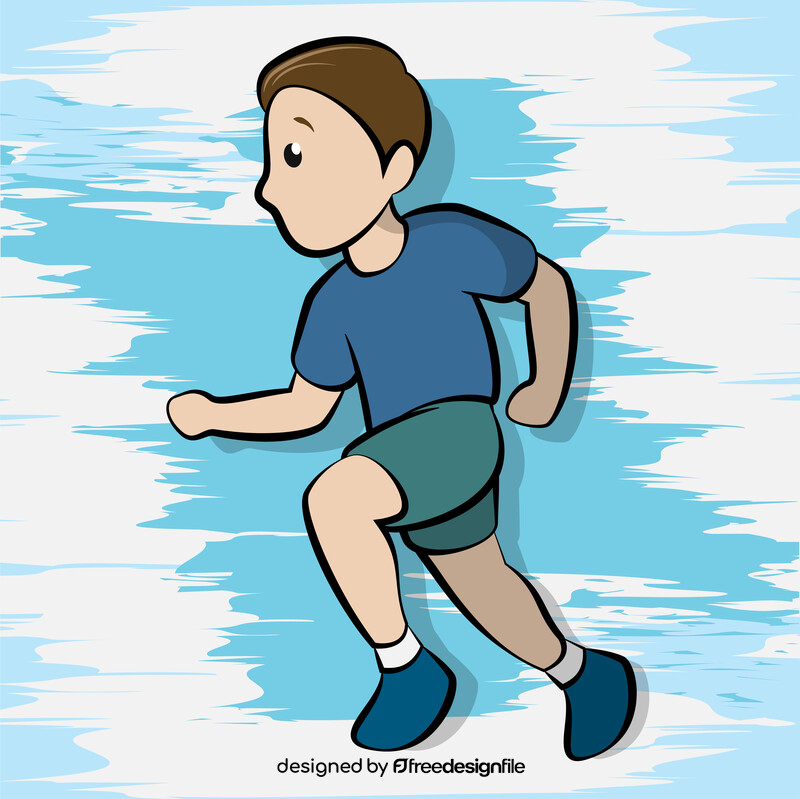 Man running emoji, emoticon vector