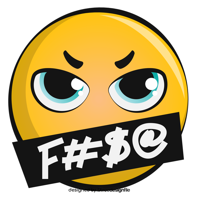 Swearing emoji, emoticon, smiley clipart