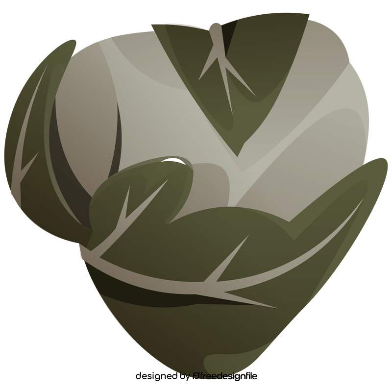 Cartoon cauliflower with leaves clipart