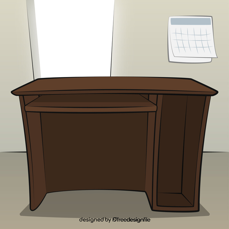 Computer desk vector