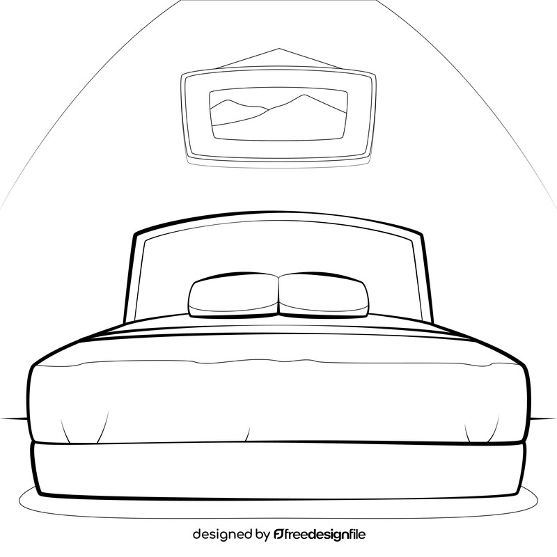 King size bed black and white vector