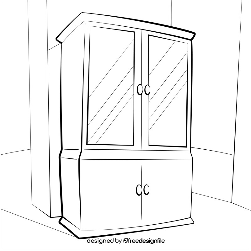 Cabinet black and white vector