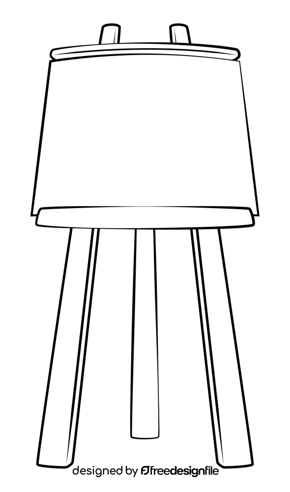 Easel drawing black and white clipart