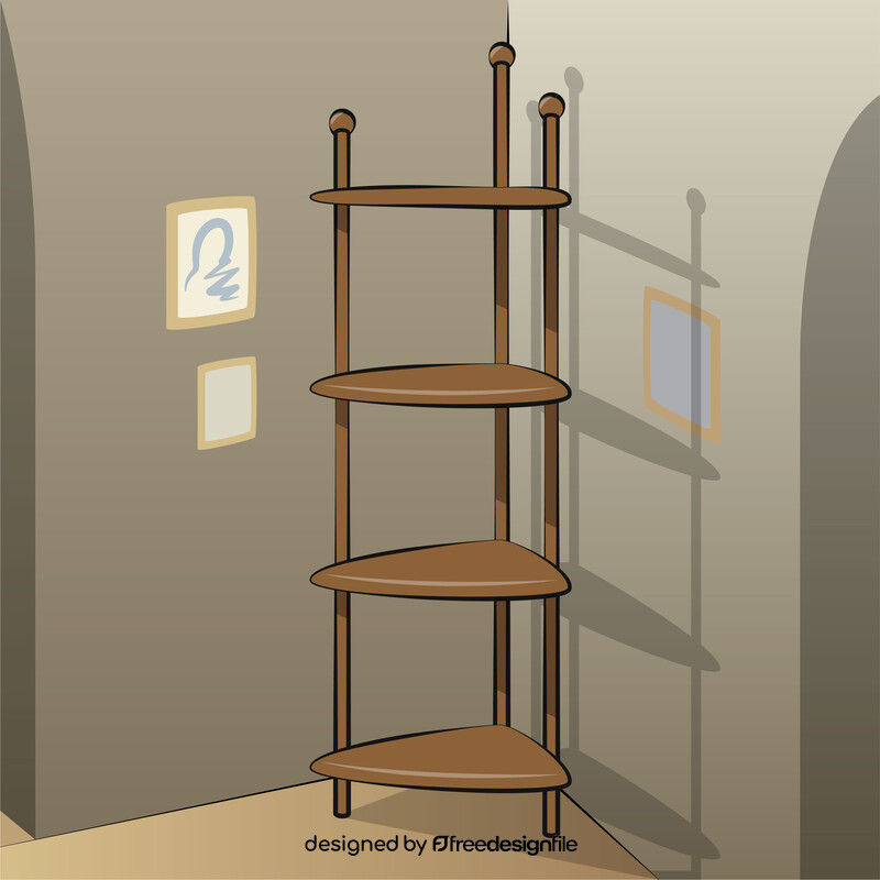 Shelf corner stand furniture vector