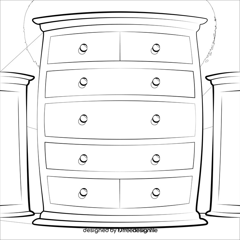 Drawer black and white vector