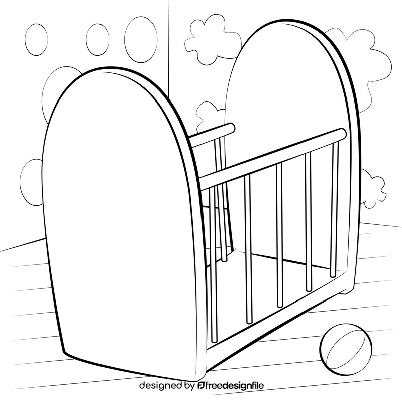 Crib black and white vector