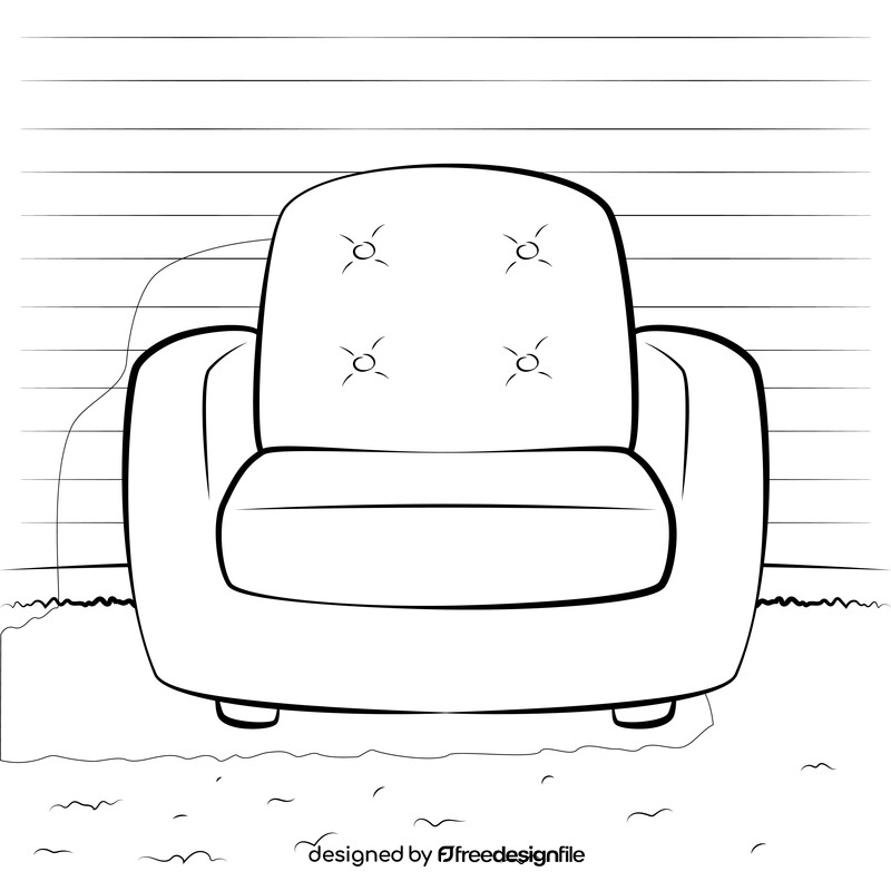 Sofa 1 seater black and white vector