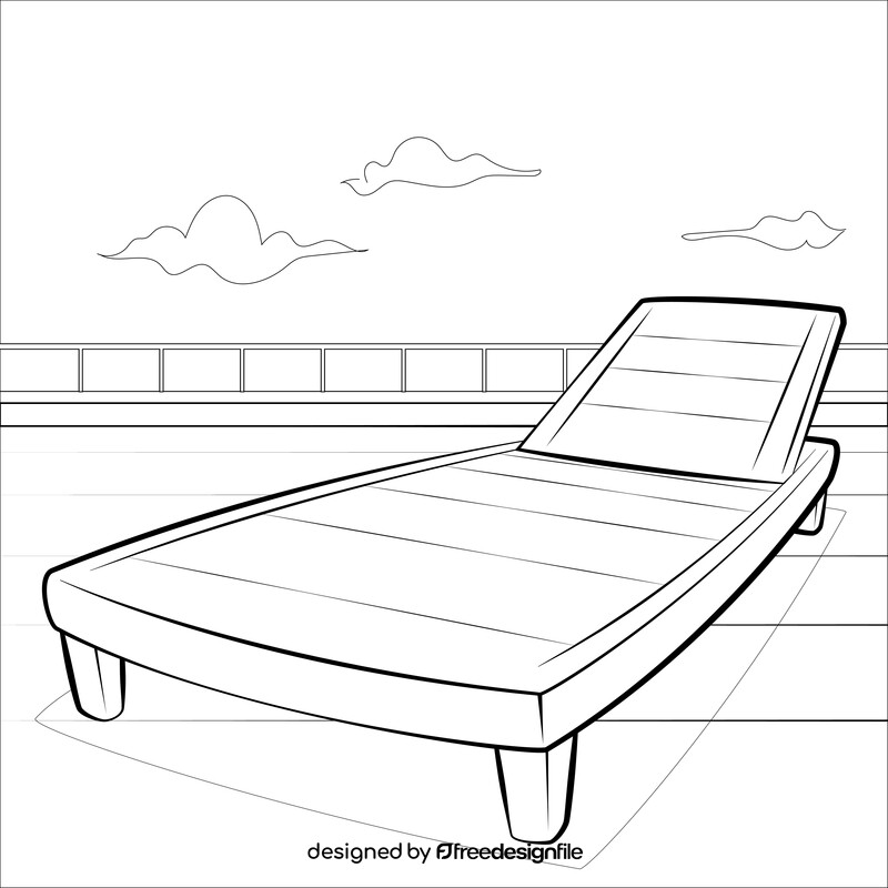 Lounge chair black and white vector