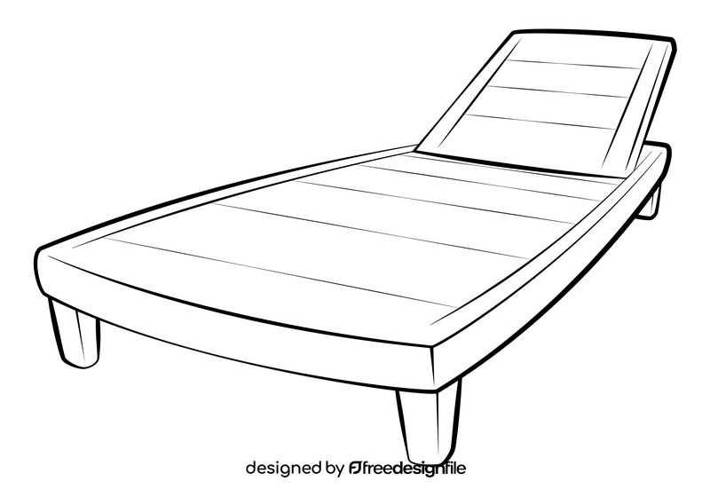 Lounge chair drawing black and white clipart