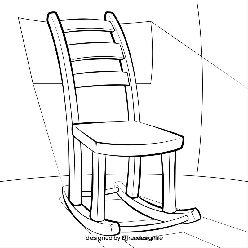 Rocking chair black and white vector